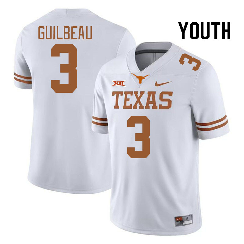 Youth #3 Jaylon Guilbeau Texas Longhorns College Football Jerseys Stitched Sale-Black